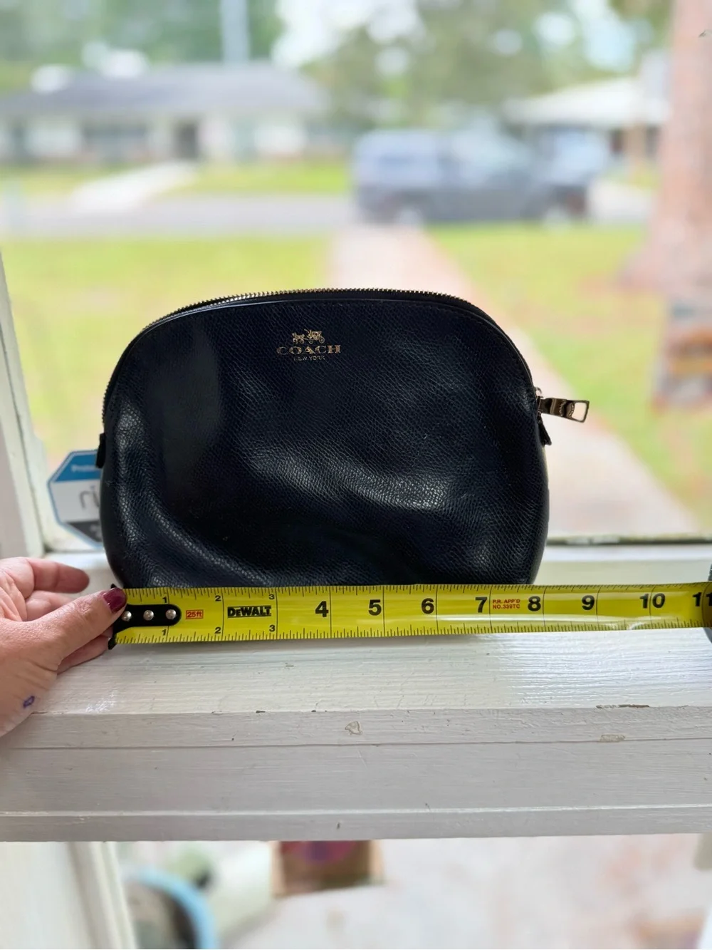Vintage Coach Navy Cosmetic Leather Case 17!